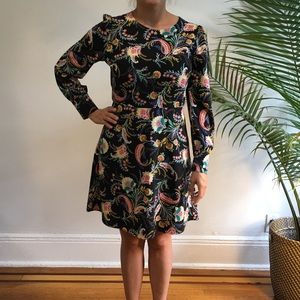 LOFT floral printed long sleeve dress